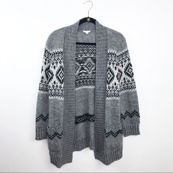 J. Jill boho nordic knit open front cardigan - Picture 1 of 5